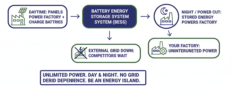 battery storage for factories in india