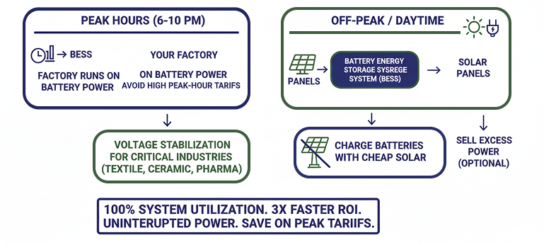 battery storage for factories in india
