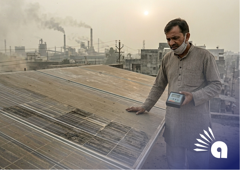 How Gujarat’s Air Quality Is Silently Stealing 22% of Your Solar Profit Every Single Day-1